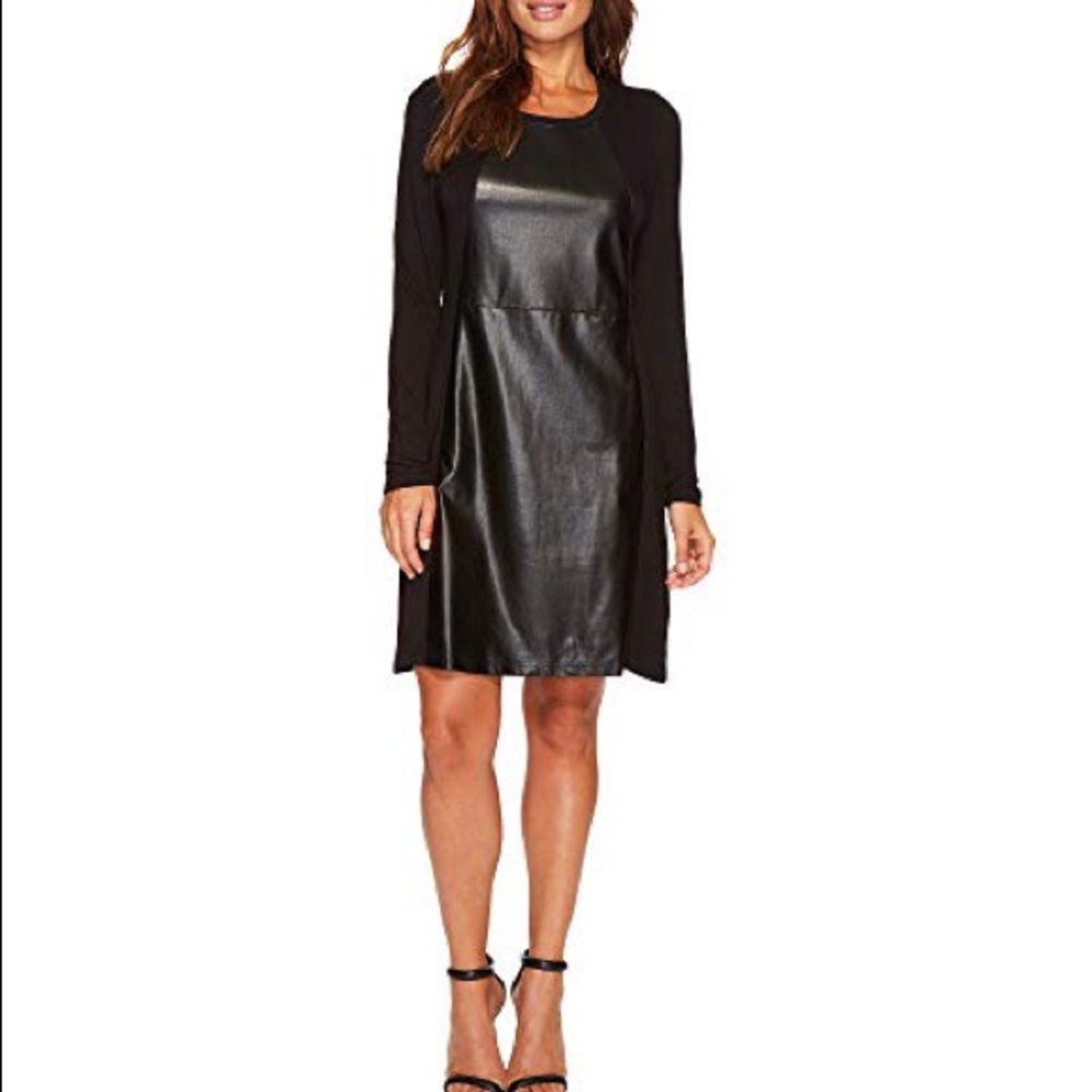 Tribal Dress with Pockets and Faux Leather detail
